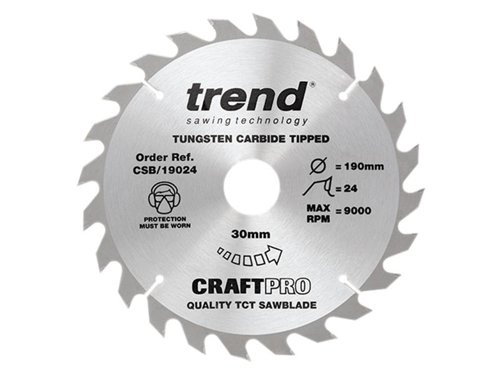 TRE CSB/19024 CraftPro Circular Saw Blade 190 x 30mm x 24T