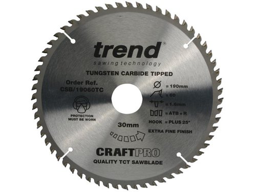 TRE CSB/19060TC CraftPro Cordless Saw Blade 190 x 30mm x 60T