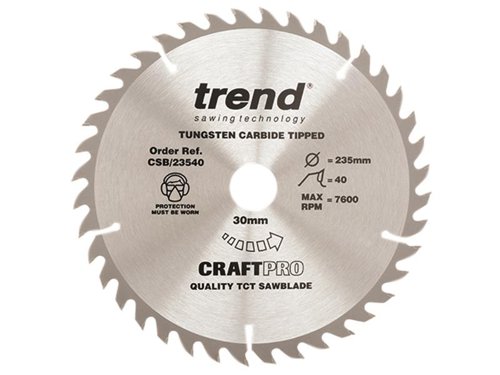 TRE CSB/23540 CraftPro Circular Saw Blade 235 x 30mm x 40T