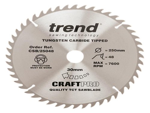 TRE CSB/25048 CraftPro Circular Saw Blade 250 x 30mm x 48T