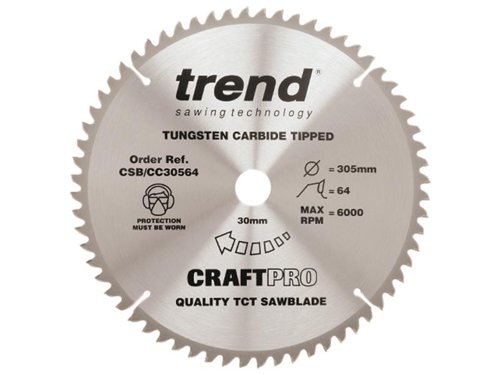 TRE CSB/CC30564 CraftPro Mitre Saw Blade 305 x 30mm x 64T