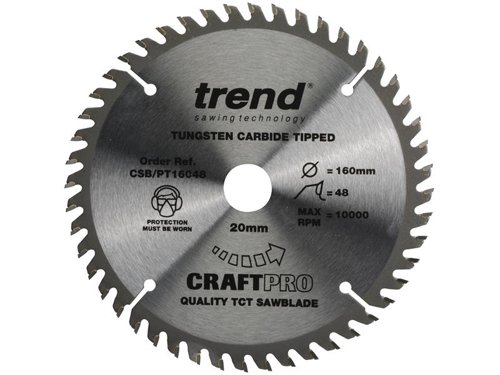 TRE CSB/PT16048 CraftPro Plunge Saw Blade 160 x 20mm x 48T