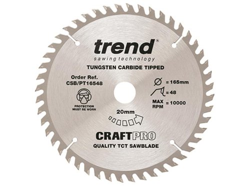 TRE CraftPro Circular Saw Blade, TCP 165 x 20mm x 48T