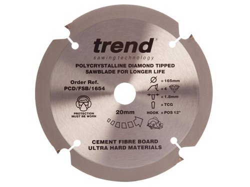 TRE PCD/FSB/1654 Fibreboard Saw Blade 165 x 20mm x 4T