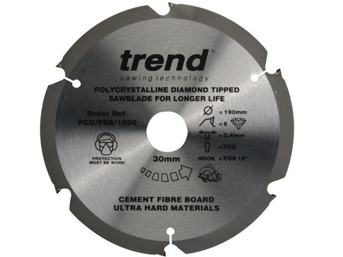 TRE PCD/FSB/1906 Fibreboard Saw Blade 190 x 30mm x 6T