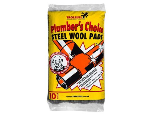 TRO771210 Trollull Plumber's Choice Steel Wool Pads 200g