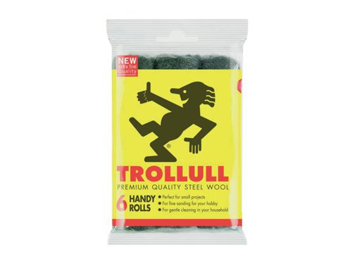 TRO772015 Trollull Handy Rolls Fine Steel Wool (Pack 6)