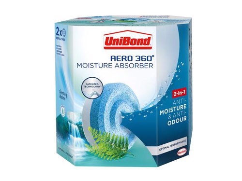 UniBond Aero 360 Moisture Absorber Waterfall Freshness Refill (Pack 2)