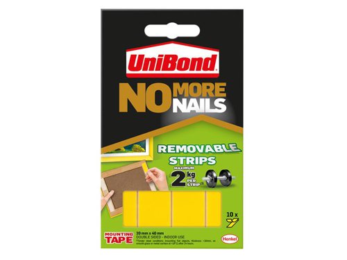 UNI No More Nails Removable Pads 19mm x 40mm (Pack of 10)