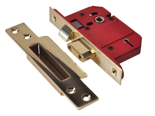 The Union 2200S StrongBOLT 5 lever mortice sashlock is ideal for timber doors hinged on the left or right and they are suitable for doors up to 54mm thick. The deadbolt is locked or unlocked by the key from either side with the 20mm deadbolt for secure positive deadlocking and additional resistance against attack.2200S features an anti-pick, anti-saw and anti-drill security, chamfered bolt design that increases the performance of the lock under side load testing. The chamfer of the bolt also makes drilling attack more difficult. Supplied with covered escutcheon to match forend.The StrongBOLT series of locks are recommended by insurance companies, kitemarked to BS3621: 2007 (British Standard). They are also covered by a 10 Year guarantee.The radius inner forend for ease of installation, can be installed into many UK mortices without the need for additional carpentry or spoiling the edge of the door. The anti-pick and keyhole protection prevents forced entry by picking and the lock has hardened steel pins that provide resistance to attack from sawing.Case Steel, red powder coat.Forend Stainless steel or brass finish.Striking Plate Finished to match forend.Face Plate supplied with square face plate which covers a radius inner forend.Deadbolt With hardened steel rollers.Latch Bolt Reversible.Follower 8mm square.Rebate Kit 2200REB 13mm or 26mm.Keying Groups Supplied to differ or to pass/keyed alike.Supplied with 2 steel nickel plated keys.Key Blank Number KB430.Finish: Polished BrassCase Size: 68mm x 109.6mm (2.5in)Backset: 45mm This is the measurement from the edge of the door to the centre of the keyhole.Centre: 57mm This is the measurement from the centre of the follower, which operates the handles, to the centre of the keyhole. In the UK this is commonly 57mm.Boxed