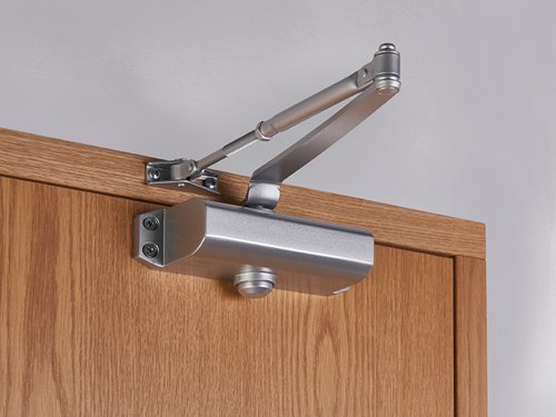 The UNION CE3F Fixed Size 3 Rack & Pinion Door Closer is CE marked in all 3 positions for timber and metal fire doors, the only door closer in its class to be so.Quick and easy to fit, with specific templates for each mounting position, eliminating incorrect installation. Will fit most of the popular UK door sizes, as it uses the same footprint and fixing dimensions it can be easily retro fitted with minimum effect. Its non-handed design provides maximum flexibility, reducing the amount of parts stocked. Its adjustable arm allows the CE3F to be easily installed and adjusted in multiple applications. Easy to set up, side mounted door speed and latch controls for convenient access, allowing easy and accurate set of the door opening and closing.Supplied with everything needed for installation.Comes with a 10 Year Guarantee.