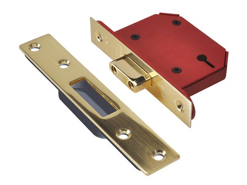 UNNY2103PB30 UNION StrongBOLT 2103S 3 Lever Mortice Deadlock Polished Brass 81mm 3in Visi