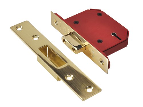 UNNY2105PB30 UNION StrongBOLT 2105S Polished Brass 5 Lever Mortice Deadlock Visi 81mm 3in