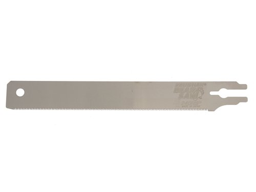 Replacement blade for the Vaughan BS240P Bear Saw.Made from spring steel and plated for rust resistance. With specially ground triple edged teeth, which are impulse hardened.Blade length: 240mm (8.3/8 inch).Blade toothing: Extra fine.