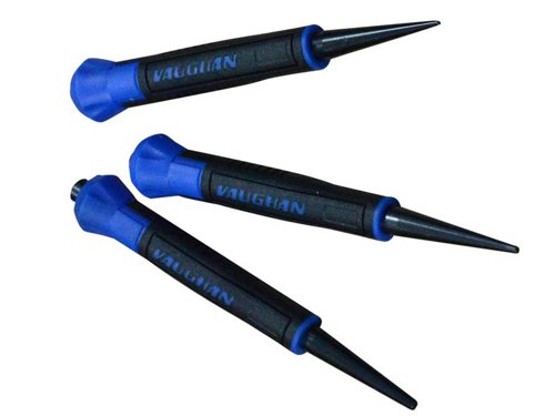The Vaughan 3 Piece Nail Punch Set is used for countersinking and finishing nails. They have a high-carbon steel construction with a black oxide finish to ensure long-lasting performance. The hand grips provide added user comfort.Sizes: 0.8, 1.6 and 2.4mm