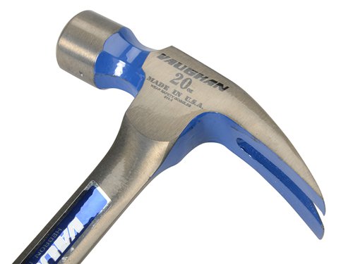 This Vaughan Straight Claw Ripping Hammer has a solid steel construction with a fully polished head, octagon neck and round face. It is forged from high-carbon steel.The hammer has a patented Shock-Blok™ plug in its head, using hickory and rubber to absorb shock. An exclusive air cushioned, slip-resistant grip provides comfortable use.Sizes: 450g (16oz), 570g (20oz) and 800g (28oz).Made in the USA.The Vaughan R999 Ripping Hammer has the following specifications: Weight: 570g (20 oz.)Handle length: 355mm (14 inch).Face: Plain.
