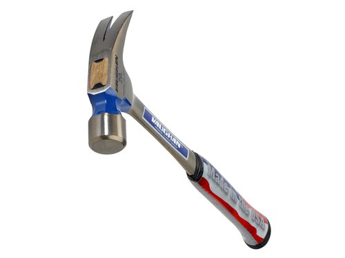This Vaughan Straight Claw Ripping Hammer has a solid steel construction with a fully polished head, octagon neck and round face. It is forged from high-carbon steel.The hammer has a patented Shock-Blok™ plug in its head, using hickory and rubber to absorb shock. An exclusive air cushioned, slip-resistant grip provides comfortable use.Sizes: 450g (16oz), 570g (20oz) and 800g (28oz).Made in the USA.The Vaughan R999 Ripping Hammer has the following specifications: Weight: 570g (20 oz.)Handle length: 355mm (14 inch).Face: Plain.