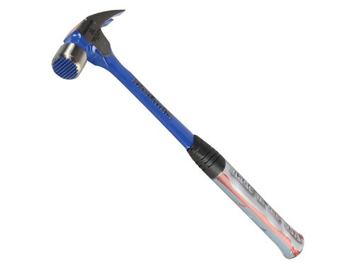 This Vaughan Straight Claw Ripping Hammer has a solid steel construction with a fully polished head, octagon neck and round face. It is forged from high-carbon steel.The hammer has a patented Shock-Blok™ plug in its head, using hickory and rubber to absorb shock. An exclusive air cushioned, slip-resistant grip provides comfortable use.Sizes: 450g (16oz), 570g (20oz) and 800g (28oz).Made in the USA.The Vaughan R999ML Ripping Hammer has the following specifications:Weight: 570g (20 oz.)Handle length: 355mm (14 inch)Face: Milled.