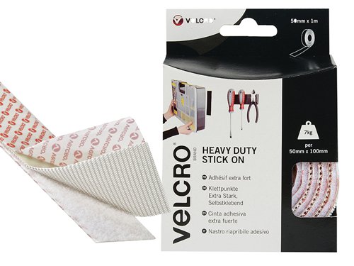 VELCRO® Brand VELCRO® Brand Heavy-Duty Stick On Tape 50mm x 1m White