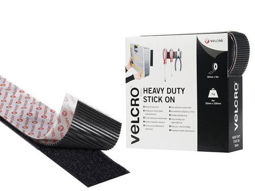 VELCRO® Brand VELCRO® Brand Heavy-Duty Stick On Tape 50mm x 5m Black