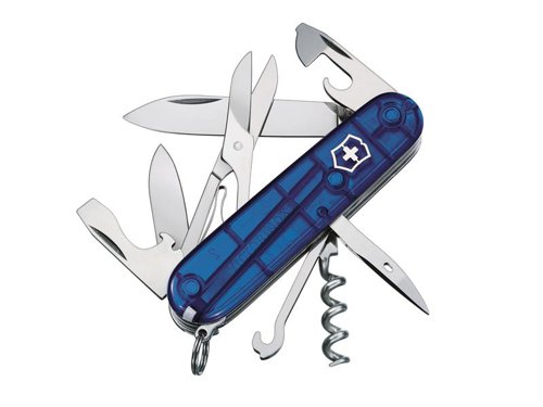 VICJELCLIBLB Victorinox Climber Swiss Army Knife Translucent Blue Blister Pack
