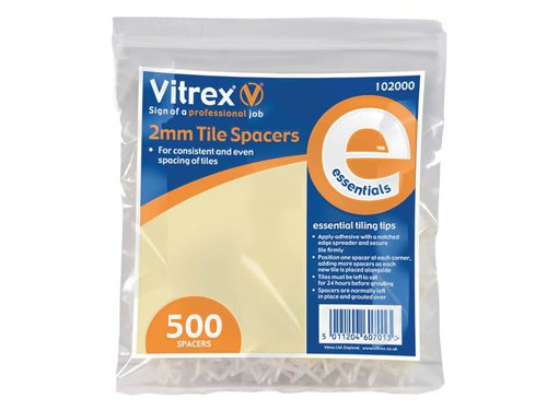 VIT102000 Vitrex Essential Tile Spacers 2mm (Pack 500)