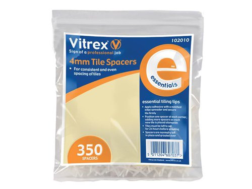 VIT102010 Vitrex Essential Tile Spacers 4mm (Pack 350)