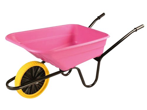 WALBSHPKPPDD Walsall Boxed 90L Pink Polypropylene Wheelbarrow - Puncture Proof