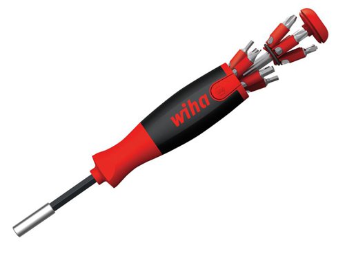 Wiha LiftUp 25 Magnetic Screwdriver with Bit Magazine (SL, PH, PZ, TX, Hex)