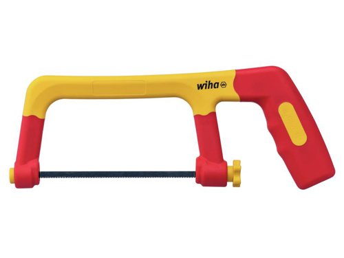 The Wiha electric Hacksaw is for use during electrical installation work. Its insulated handle offers full protection during work on live parts up to 1,000V. Fitted with an ergonomic handle that ensures comfortable work.Supplied with two replacement saw blades. If the teeth are blunt, the blades on the electrician's saw can be replaced quickly and easily. The plastic screw enables easy clamping and adjusting of the saw blade.Manufactured acc. to IEC 60900.Specifications:Blade Length: 150mm.Overall Length: 280mm.