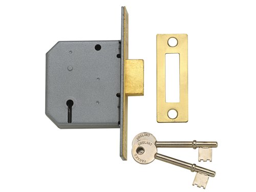 Yale Locks PM322 3 Lever Mortice Deadlock Polished Chrome 65mm 2.5in