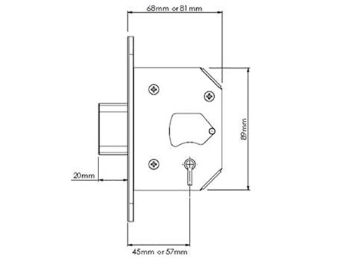 The Yale PM562 British Standard 5 lever mortice deadlocks offer a very high level of security and are suitable for use on external timber doors. The deadbolt is locked or unlocked by key from either side.The PM562 series lock are recommended by insurance companies, kitemarked to BS3621: 2007. These deadlocks also have a 20mm anti-saw deadbolt, an anti-drill case and have a 15 year guarantee.A deadlock has a single deadbolt which is locked or unlocked and locked by means of a key from either side, whereas, a sashlock has both a deadbolt and a latch which is operated from either side by a lever handles.The security level of mortice deadlocks or sashlocks ranges from 2-5 levers. The higher the number of levers the more secure the lock is.The Yale Locks YALPM562CH30 PM562 Hi-Security BS 5 Lever Mortice Dead Lock 68mm 2.5 inch comes in the following:Finish: Polished BrassCase Size: 81mm x 89mm (3 inch)Backset: 57mm This is the measurement from the edge of the door to the centre of the keyhole