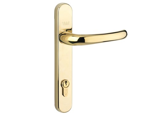YALPPVCRHPGF Yale Locks Retro Door Handle PVCu Polished PVD Gold Finish