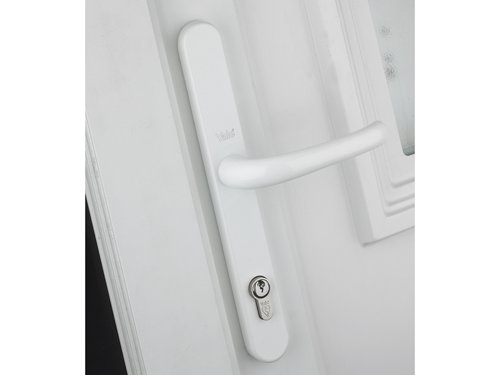 Yale Locks Retro Door Handle PVCu Polished PVD White Finish