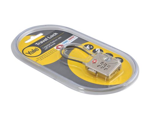 The Yale YTP3 TSA padlock is an ideal travel padlock which comes in a grey metal finish with a flexible soft shackle that allows the securing of several zips where a normal padlock will not reach. In addition, it has an easy, hassle-free, resettable combination. The TSA (travel sentry approval) means that the lock can be opened by airport inspectors, ensuring that the lock and suitcase are not damaged if a case is selected for inspection. Specifications:Body dimensions: 32 x 38 x 16mm.Total padlock height: 94.3mm.Internal shackle: 19.5 x 53.3mm.Shackle diameter: 2.3mm.