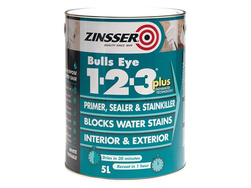 Zinsser Bulls Eye® 1-2-3 Plus Primer, Sealer & Stain Killer White  2.5 litre