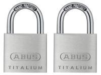 ABUS Mechanical 64TI/30mm TITALIUM™ Padlock Carded Twin Pack