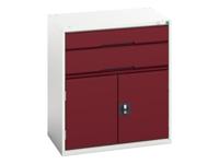 Bott Verso 2 Drawer + Cupboard 900 x 800mm Crimson Red