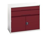 Bott Verso 2 Drawer + Cupboard 900 x 1050mm Crimson Red