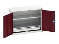 Bott Verso Economy Wall Cupboard 2 Shelf + 1 Drawer 800mm Crimson Red