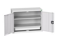 Bott Verso Economy Wall Cupboard 2 Shelf + 1 Drawer 800mm Light Grey