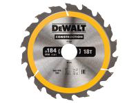 DEWALT Portable Construction Circular Saw Blade 184 x 30mm x 18T