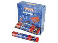 Faithfull Carpenters Pencils Red (12 x Tubes of 12 + Sharpener)