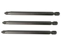 Faithfull Pozidriv S2 Power Screwdriver Bits PZ2 x 100mm (Pack 3)
