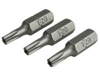 Faithfull Security S2 Grade Steel Screwdriver Bits T20S x 25mm (Pack 3)