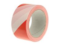 Faithfull Economy Self-Adhesive Hazardxa0Tapexa0Red/White 50mm x 33m