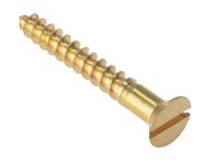 ForgeFix Wood Screw Slotted CSK Solid Brass 1.1/2in x 8 Box 200