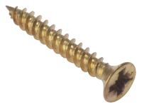 ForgeFix General Purpose Pozi Compatible Screw CSK TT Electro Brass 1.1/2in x 10 Box 200