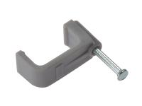 ForgeFix Cable Clip Flat Grey 6.00mm Box 100