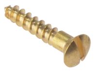 ForgeFix Wood Screw Slotted Raised Head ST Solid Brass 3/4in x 6 Box 200